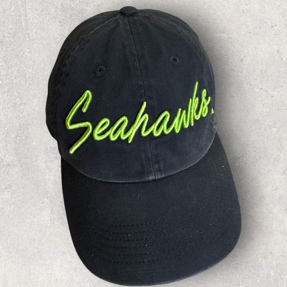'47 Seattle Seahawks Hat Women's‎ OSFA Black Neon Script Adjustable